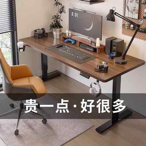 跨境热卖电动升降桌智能实木电脑桌家用办公书桌电竞桌子工作台