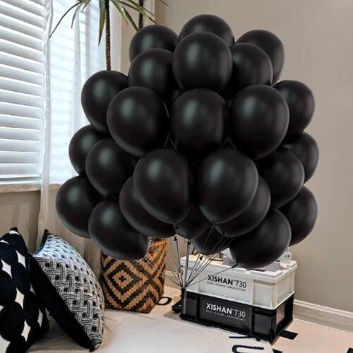 10/20pcs Yellow Purple Black White Grey Latex Balloon Birthd