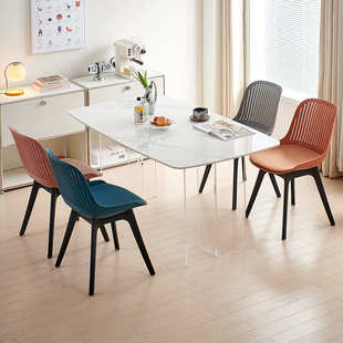 塑料椅子家用加厚办公靠背椅餐椅现代商用餐厅凳子北欧网红化妆椅