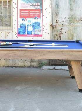 厂家直供 室内7尺大号台球桌 仿古色撞球台 黑八桌 Pool table