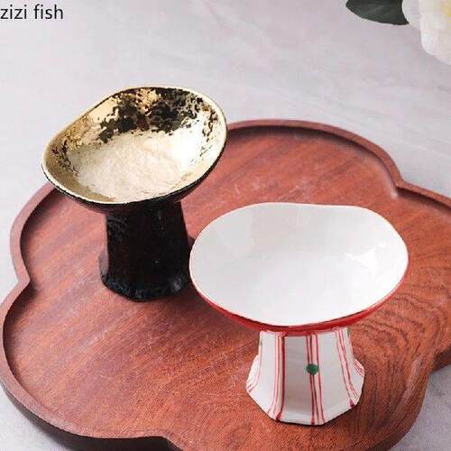 High Foot Plate Dim Sum Dish Tea Tray Dessert Plate Snack