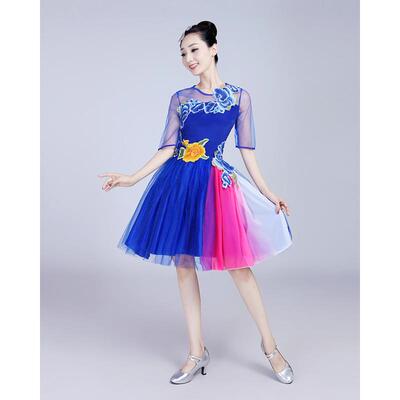 高档现代舞女装套装成广人装演新合唱开场舞场舞短裙表服装