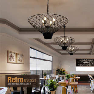 工业风吊灯创意个性 酒吧咖啡厅餐厅灯火锅店饭店复古铁艺吊灯商用