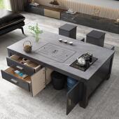 岩板功夫茶几泡茶一体客厅家用现代轻奢办公室泡茶桌烧水壶嵌入式