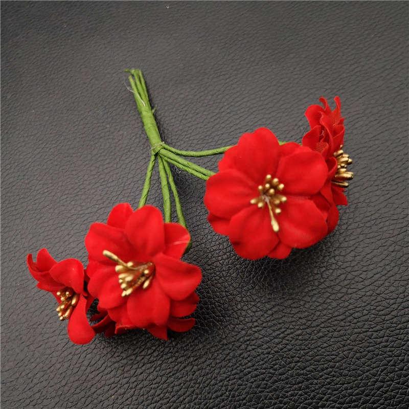 圣诞花红色金色银色花花朵整包假花仿真花手工diy配件材料饰品