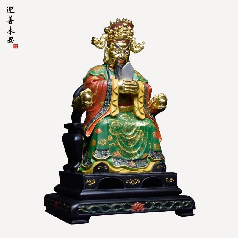 木雕彩绘龙五爷手工樟木雕刻造像龙王家用供奉工艺品摆件厂家直销