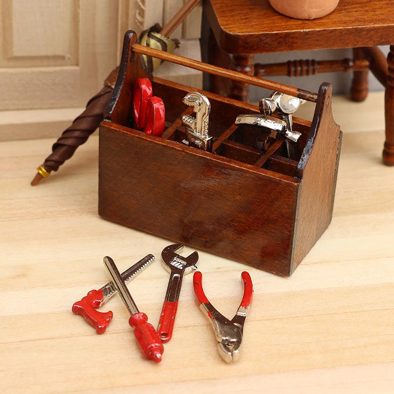 1:12迷你娃娃屋dollhouse袖珍家具场景拍摄道具微缩工具箱配件箱