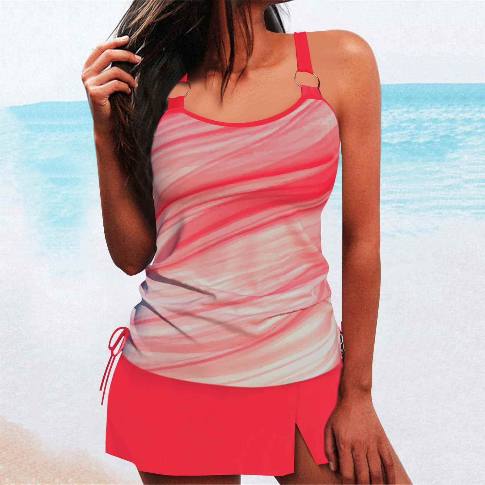womens two piece swimsuit short skirt tankini swimsuit
