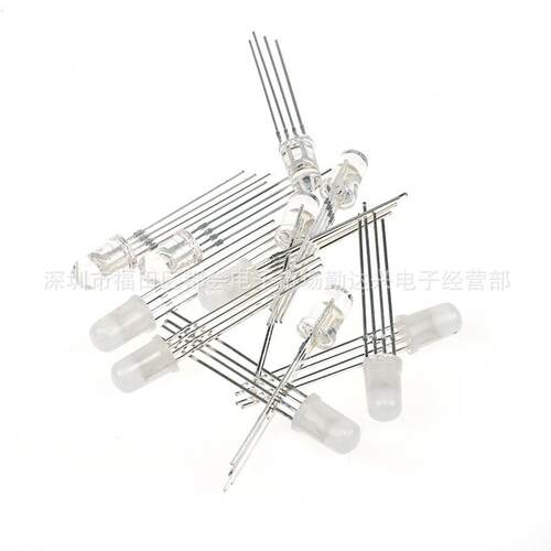 5mm全彩雾状共阳 四脚 高亮 F5全彩RGB灯珠 直插LED发光二极管