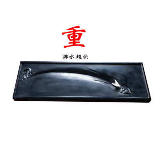乌金石茶盘新干湿两用茶盘 整雕石茶盘 家用办公室石盘茶海 新中式
