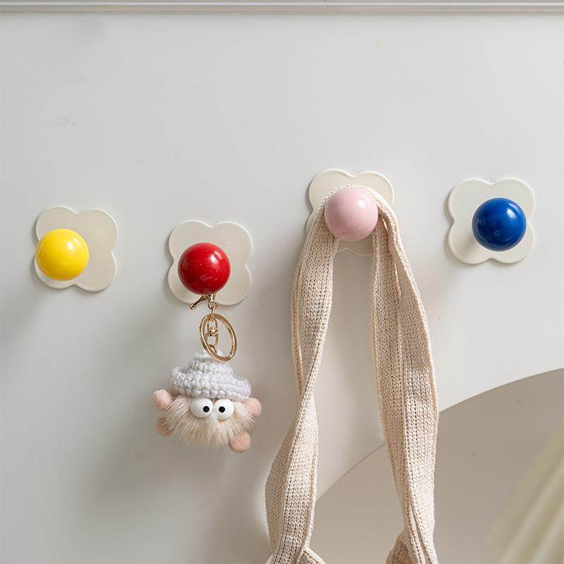 彩色圆形装饰挂钩免打孔强力承重黏钩门后挂钩挂衣钩浴室挂毛巾,家居饰品,装饰挂钩,淘宝优惠券,粉丝福利购,淘宝优惠卷