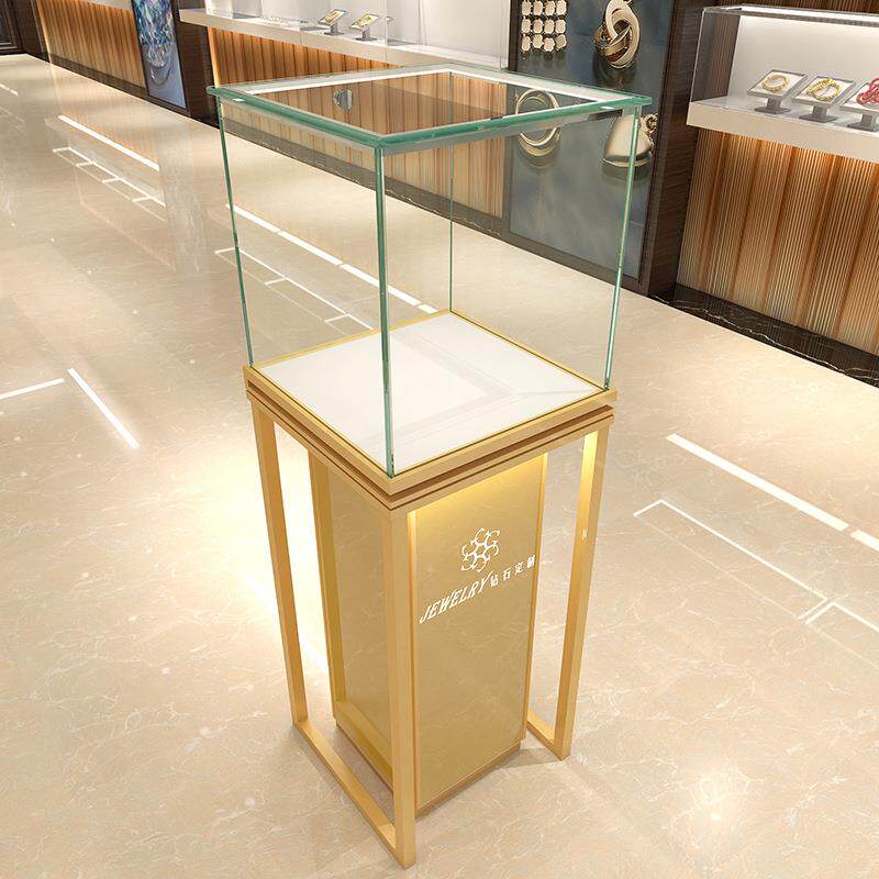 黄金玻璃展示柜精品柜台珠宝首饰展柜样品展示架橱窗陈列柜货架