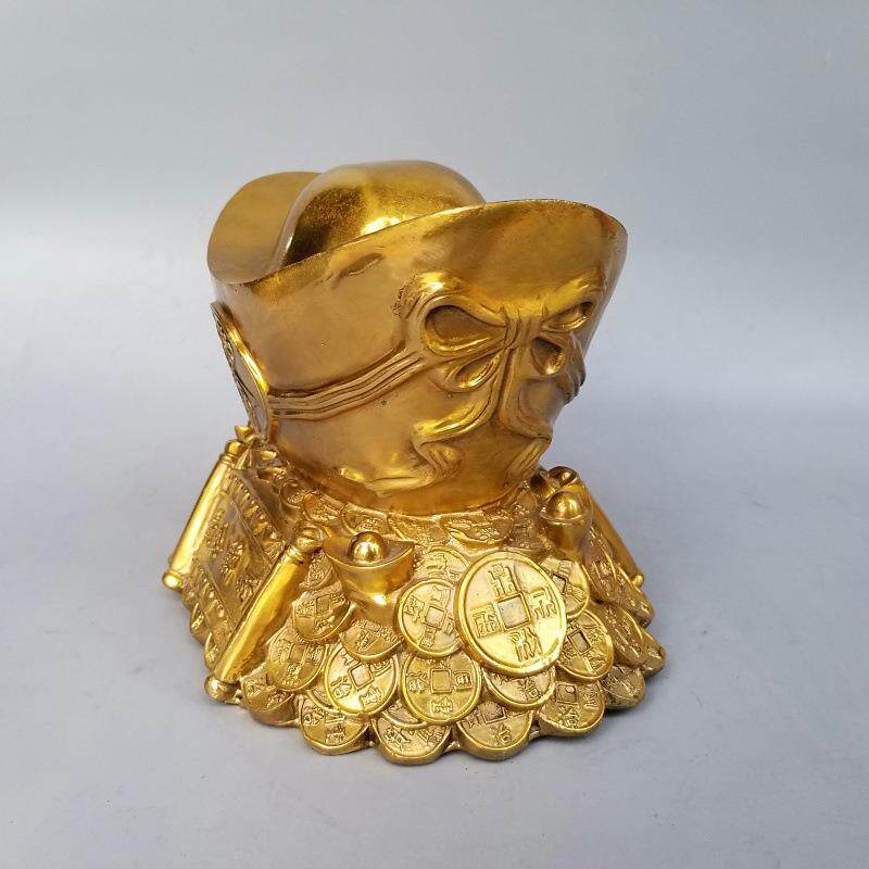 铜黄金大元宝铜元宝妙音铜艺铜器家居办公装饰工艺品摆件