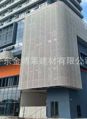 背景幕墙孔架冲氟碳铝雕花廊铝板门头镂空单板墙铝板白色造型厂家