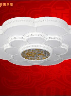 梅花e吸顶l灯客厅卧梅花室形水晶浪漫卧d室灯饰8809