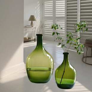 简约水养雪柳马醉木南天竹吊钟花瓶高级感客厅摆件玻璃落地装饰品