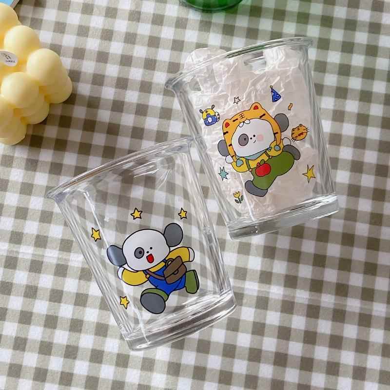 博立美 设计师款虎头小狗玻璃杯冷萃杯早餐杯子牛奶咖啡杯