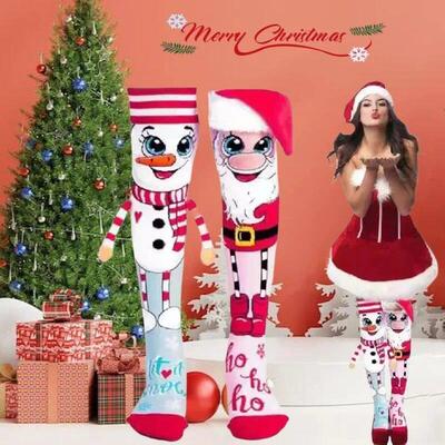 1-10Pairs Fun Christmas Socks Santa and Snowman Novelty Wome