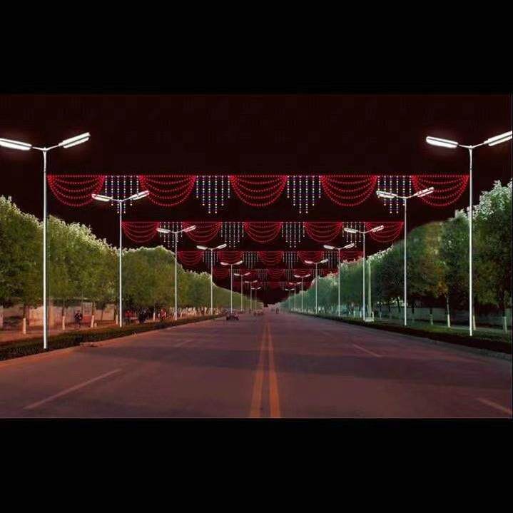 悬杆跨FME街灯造灯电线杆拉灯造型挂灯中国结造型型灯商业街跨街