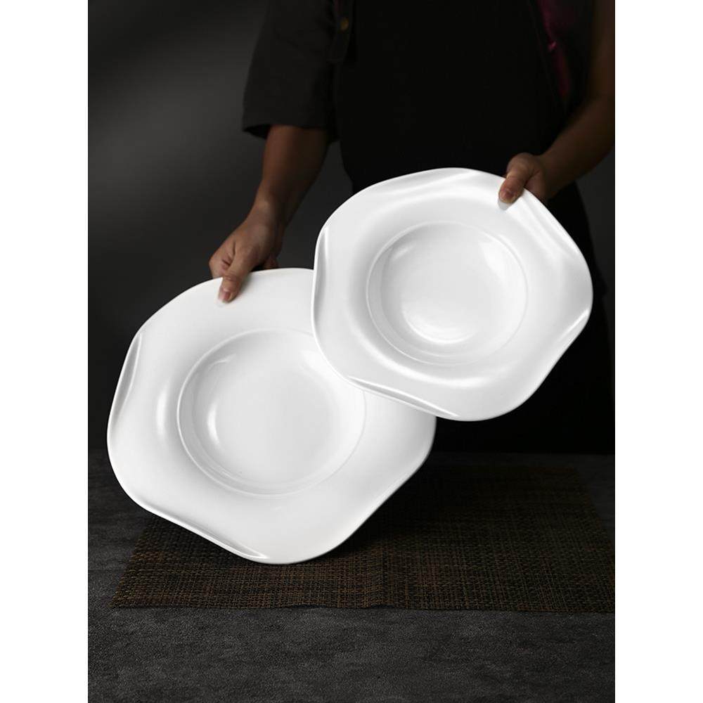 酒店餐具白色陶瓷餐盘饭店凉菜盘家用不规则异形盘子菜盘圆花盘,餐饮具,盘,淘宝优惠券,粉丝福利购,淘宝优惠卷