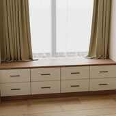 Yla实木飘窗柜抽屉斗柜矮柜地柜收纳柜储物柜子可坐榻榻米窗台柜