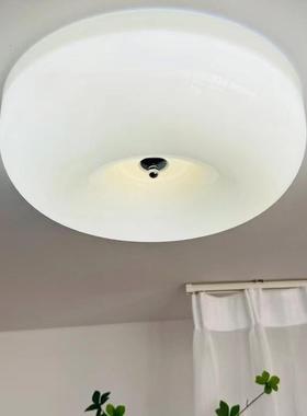 式复古吸卧21192室圆形玻璃顶灯奶油风餐厅中古玄关儿童法房灯护