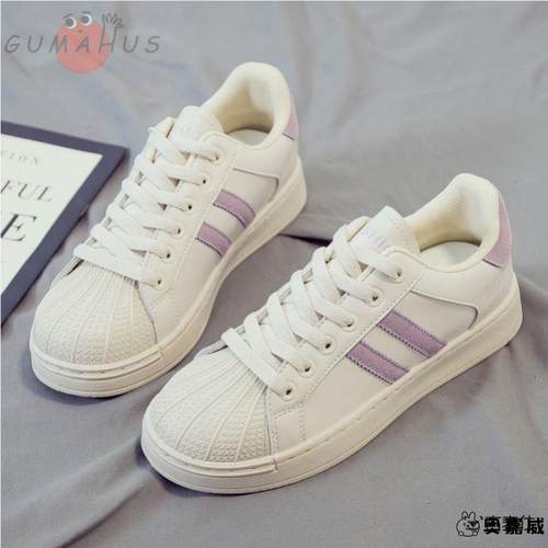 贝壳头爆款小白鞋女配裙子百搭2024新款春季