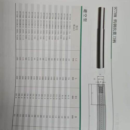 高精度钨钢抗震刀柄数控刀柄977HM-2019M10-150-Y80车床刀柄