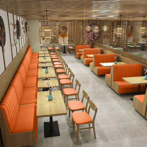 现代简约餐厅家具主题餐厅餐桌椅组合餐饮小吃奶茶店实木卡座组合