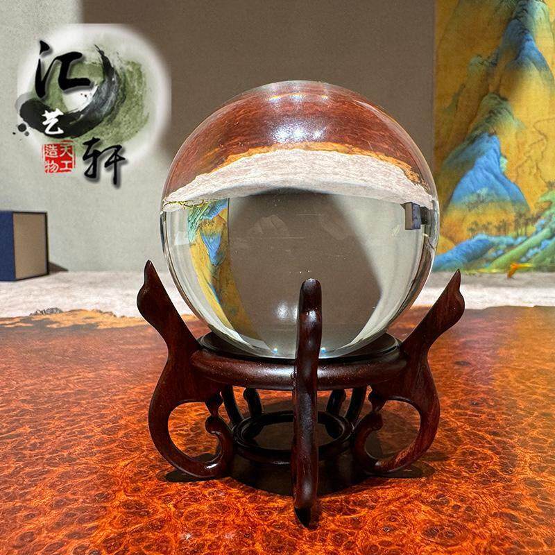 实木大红酸枝微型小品盆景摆件托架铭杯香炉鎏金小葫芦水晶球木托