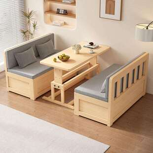 双伸VYS缩带坐卧两用小户型厅家用储物床客实木多沙发床书桌人床