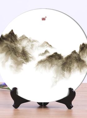 高档承沁坐陶瓷摆盘中式装饰盘家居饰品礼品艺术摆意件创盘客挂厅