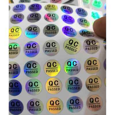 现货镭射QCPASSED标签防水QC质检不干胶商标pass贴纸工号检验合格