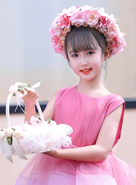花童小花篮跳舞表演采花姑娘演出花篮婚庆道具婚礼撒花瓣手提篮子