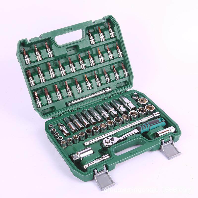 中飞61件套汽修工具3/8棘轮扳手套筒扳手组合工具套装随车工具箱