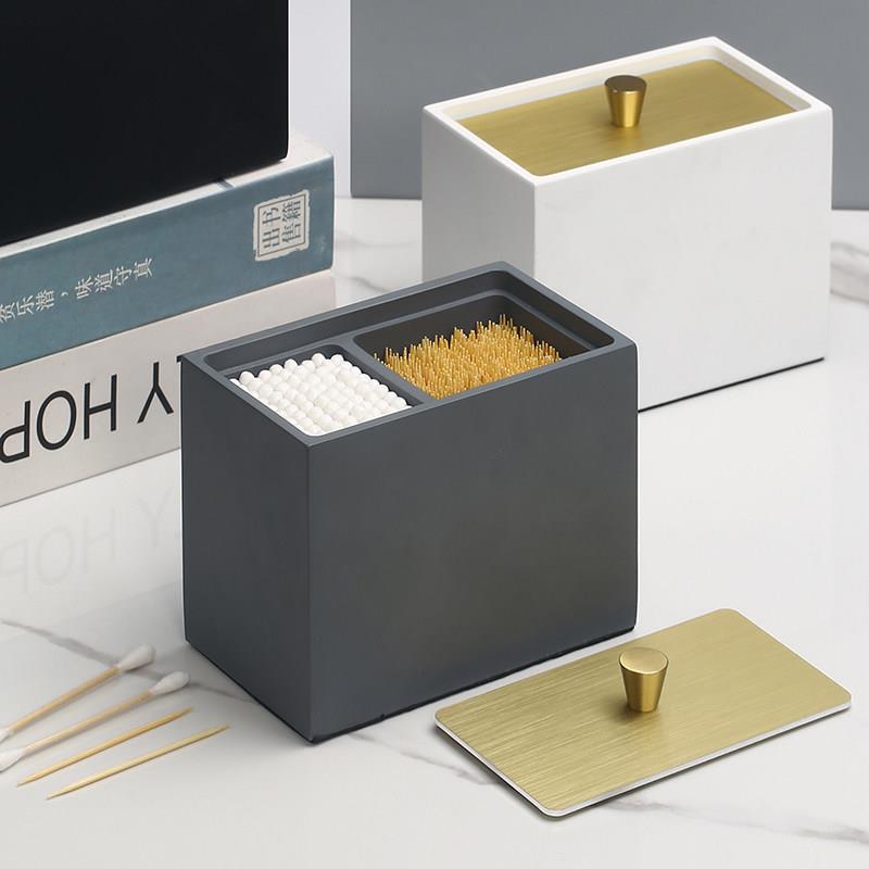 棉棒盒家用个性创意高档牙签盒轻奢牙签棉棒二合一收纳盒牙线盒