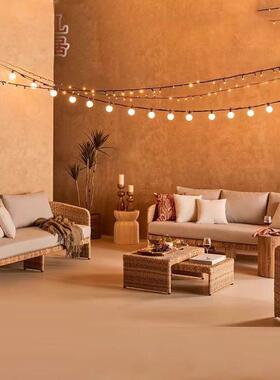 北客欧户外tmy-124沙发庭院别墅阳台防水休闲双休人组合藤椅厅藤