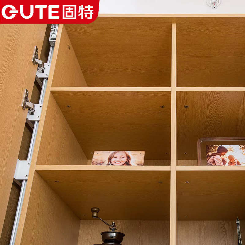 固特折叠回旋门轨道衣柜蝴蝶门伸缩插入式隐藏橱柜口袋门五金配件