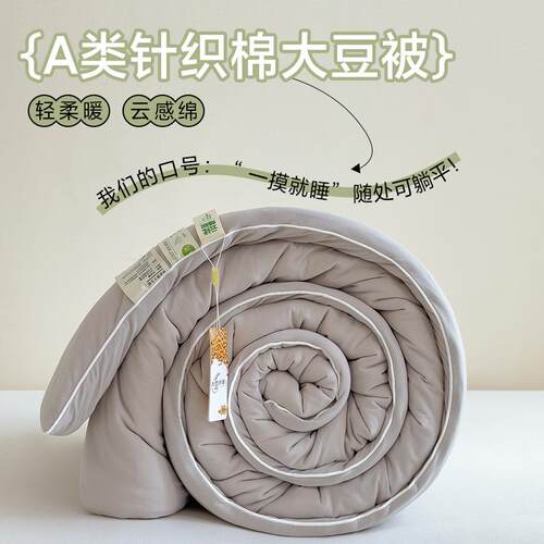 A类母棉婴级大豆纤维春被加厚保暖被四OWY季被针织秋大豆被冬芯