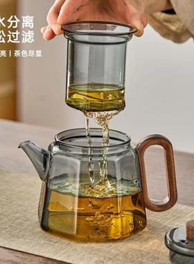 玻茶壶单壶耐高温家茶分离泡茶器用璃可电陶炉烧RQJ水水壶茶具套