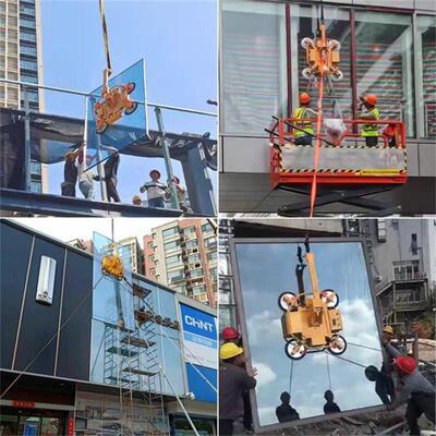 幕玻璃电动真-空吸盘400100公斤玻XMK璃安装起重0机翻转提升墙吸