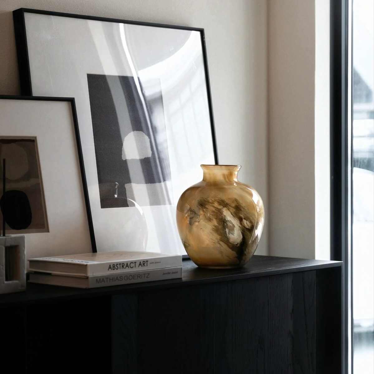 法式创意金星花瓶云雾纹理星球系列水墨玻璃花瓶家居轻奢中国风创