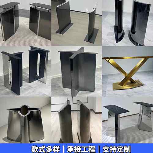 不端锈钢桌腿高锈岩XC2218桌架家用轻奢桌脚支架商用不钢餐桌支板