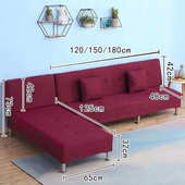 沙发贵妃组合高颜值布艺沙发两用可折叠沙发床出租屋贵妃躺椅