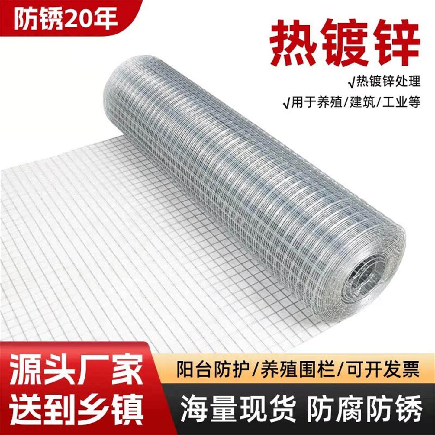 镀锌铁丝网加粗养鸡围栏网钢丝网养殖网防护网小孔栅栏户外格网