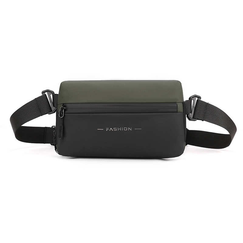 胸包男士背包 皮膜腰包单肩胸前包 防泼水斜跨胸包通勤小背包