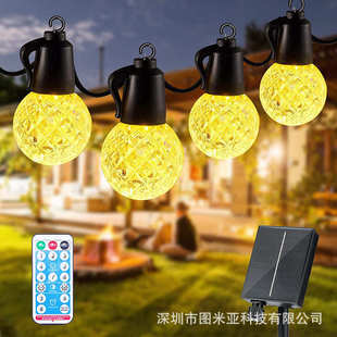 G40太阳能菠萝灯暖白光多颗灯串别墅庭院灯氛围户外防水景观装 饰