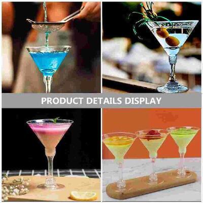 Plastic Goblets Footed Glass Cups Disposable Martini
