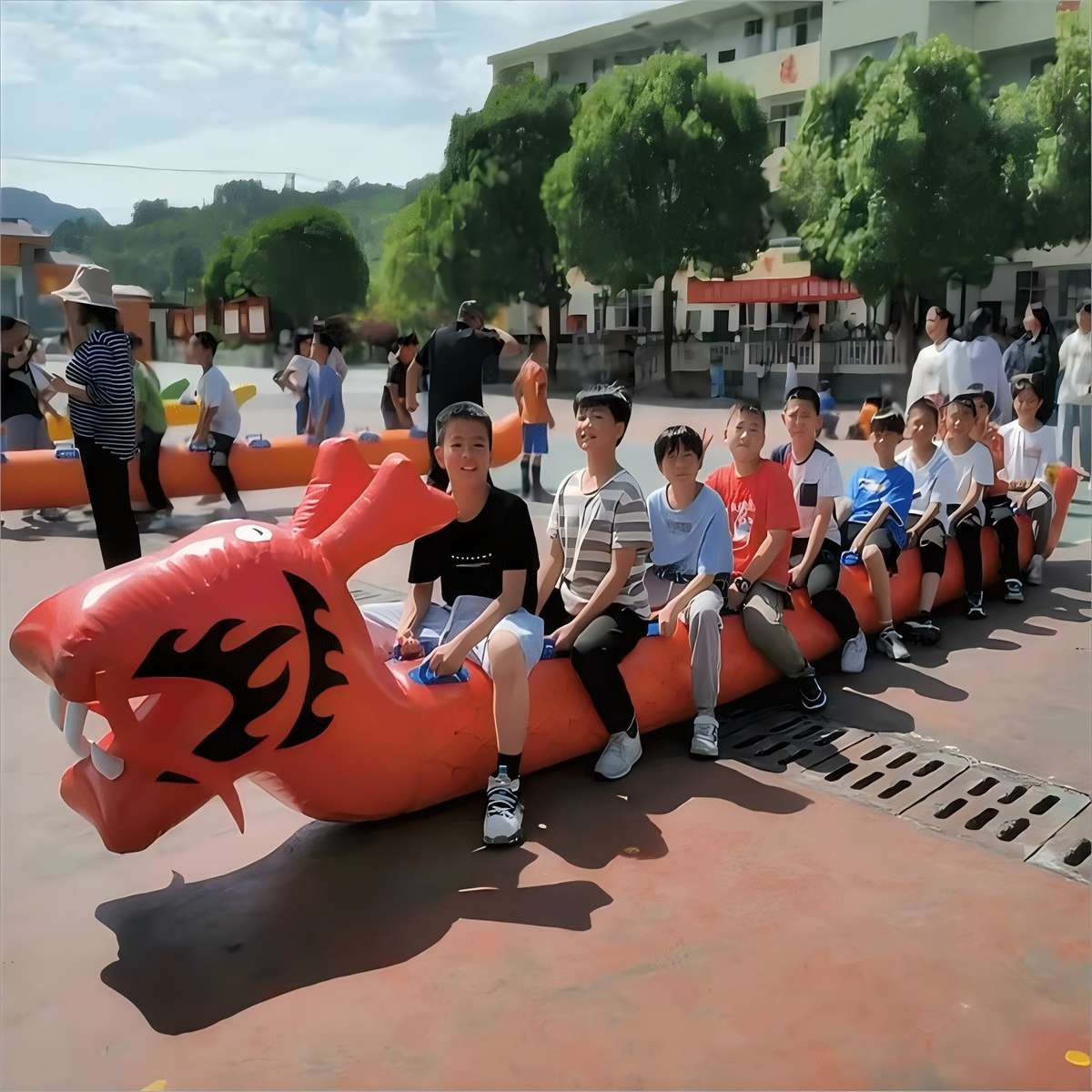 趣味运动会道具加厚充气旱地龙舟毛毛虫户外团建游戏拓展训练器材