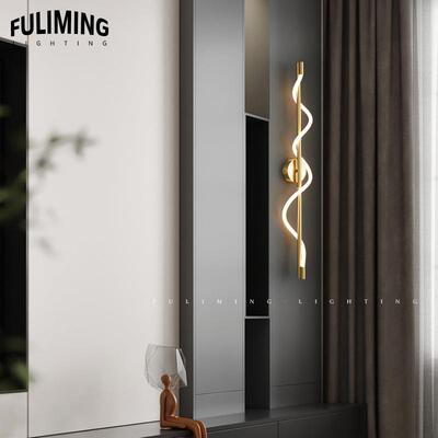 线条壁灯极简360度发光长条灯轻奢创意卧室床头灯墙面装饰灯85092